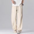 thumbnail image 6 of NIEWTR Mens Training Sweatpants Solid Tone Drawstring Waist Pockets Joggers Casual Sport Pants Lightweight Breathable Trousers(A-Khaki,7XL), 6 of 8