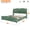 Dark Green, variant on Anykoon Queen Size PU Leather Upholstered Bed Frame, Wingback Headboard & Wavy Footboard, No Box Spring Needed, Antique Blue