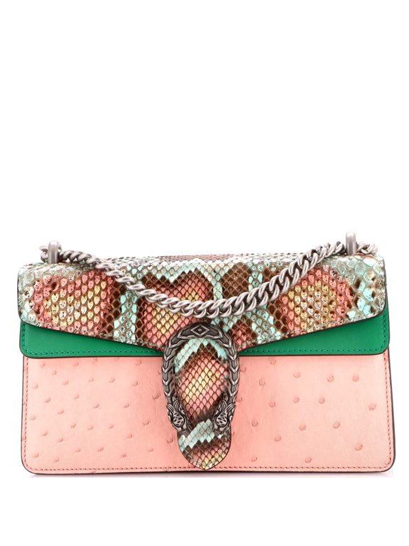 Pre-Owned Dionysus Bag Python with Ostrich and Leather Small By Rebag