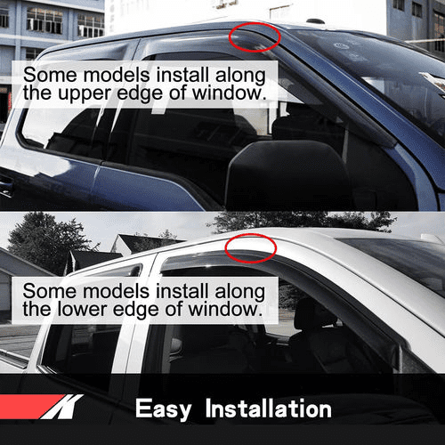 Side Window Visor Rain Guards — Out-Channel, Compatible with 2012-2015 Honda Civic 4D/4DR Sedan,4pcs Dark Smoke Wind Deflectors, UV-Resistant