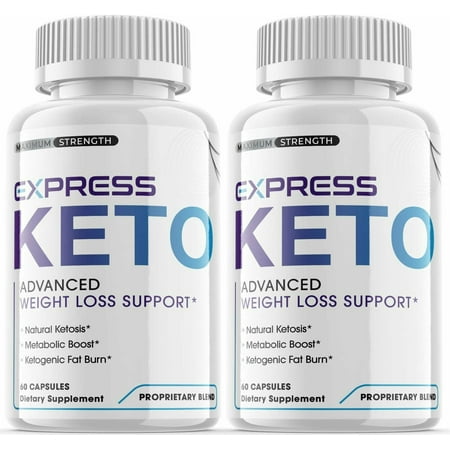 (2 Pack) Express Keto - Supplement for Weight Loss - Energy & Focus Boosting Dietary Supplements for Weight Management & Metabolism - Advanced Fat Burn Raspberry Ketones Pills - 120 Capsules