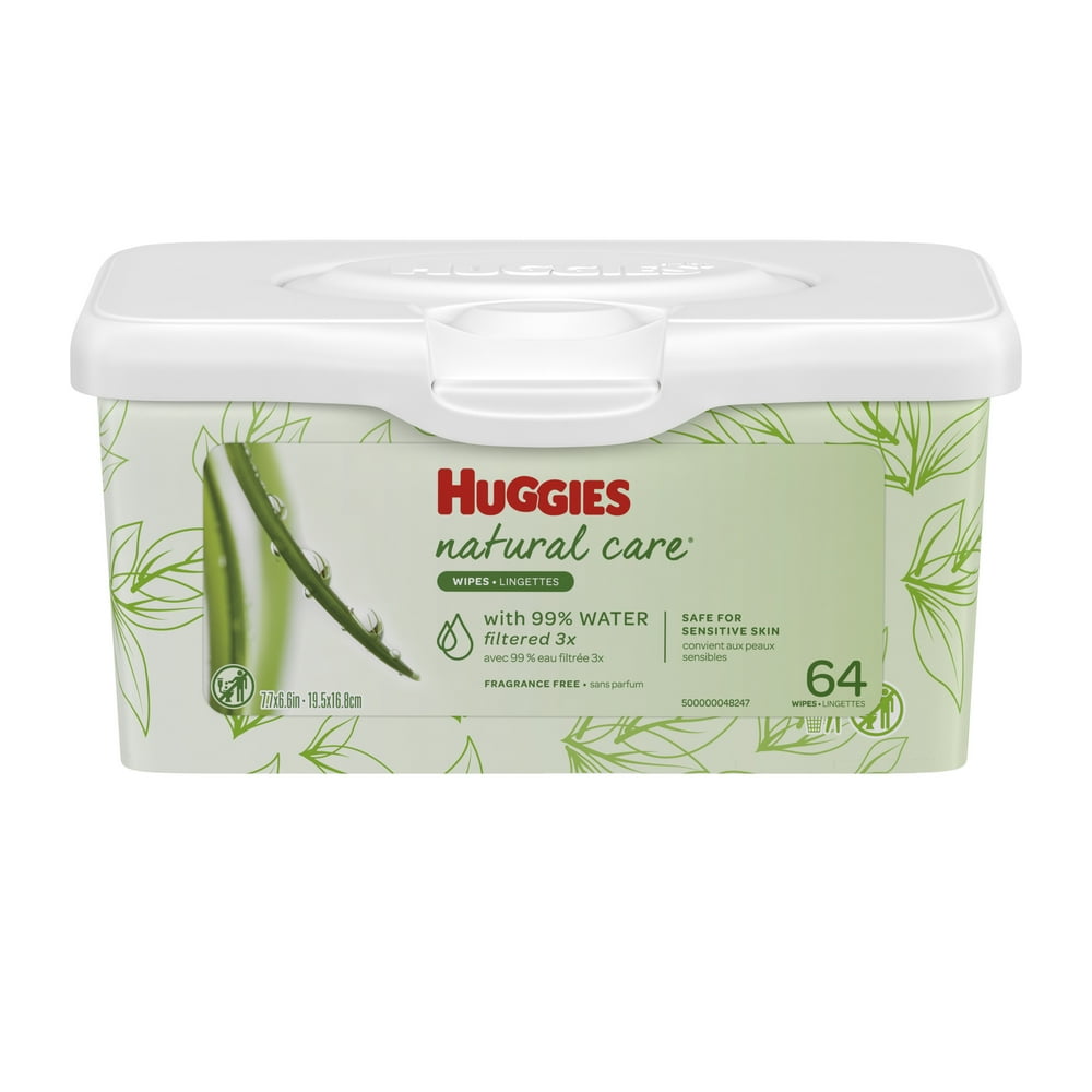 Huggies Natural Care Wipes, Unscented, 1 PopUp Tub (64 Wipes Total