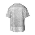 thumbnail image 2 of KLL Silver Glitter Print Men's Shirt Short Sleeve Button Down Summer Cuba Beach Shirts- 3X-Large, 2 of 7