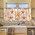 thumbnail image 2 of Yayeee Kitchen Curtains Tier Set of 2 Light Filtering 57"x24" Over Sink Window Panels, Orange Starfish, 2 of 7