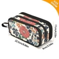 thumbnail image 4 of FORMRS Pencil Case with 3 Compartments Zipper Pouch, Elementary School Level and up, Red Flowers Pattern, 4 of 8