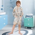 thumbnail image 5 of FORMRS Niños Bathrobe Unisex Hooded Robe Soft Plush Pajamas Sleepwear, Size 10-12T, Beautiful Floral, 5 of 7