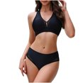 thumbnail image 2 of Hicidod Bikini Sets for Women Fashion Solid Padded Sexy Swimming Tops And Triangle 2 Piece Suits Casual Beach Swimsuits, 2 of 7
