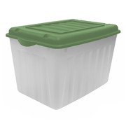 Caja Clarificada con tapa de Color Capacidad 68 Lts Plastic Trends Mod Forza Blanco-Verde