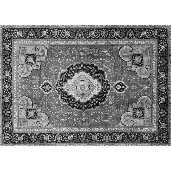Ahgly Company Indoor Rectangle Medallion Gray Traditional Area Rugs, 3' x 5'