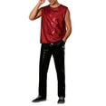 thumbnail image 2 of INSPIRE CHIC Metallic Tank Top for Men's Sleeveless Party Club Shining Vest 2XL Red, 2 of 5