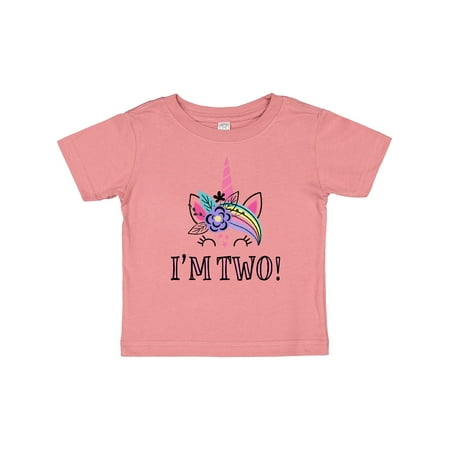 

Inktastic 2nd Birthday Unicorn 2 Year Old Girl Outfit Gift Baby Girl T-Shirt