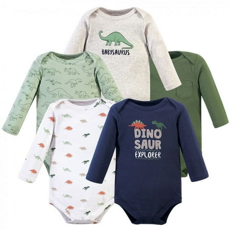 UPC: 0660168562897 | Hudson Baby Infant Boy Cotton Long-Sleeve Bodysuits 5pk  Dinosaur Explorer  0-3 Months