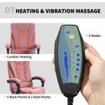 thumbnail image 3 of Pink Reclining Massage Office Chair with Footrest - Adjustable Height & 7-Point Vibration for Home or Office Comfort - Velvet-Feel Fabric, 3 of 7