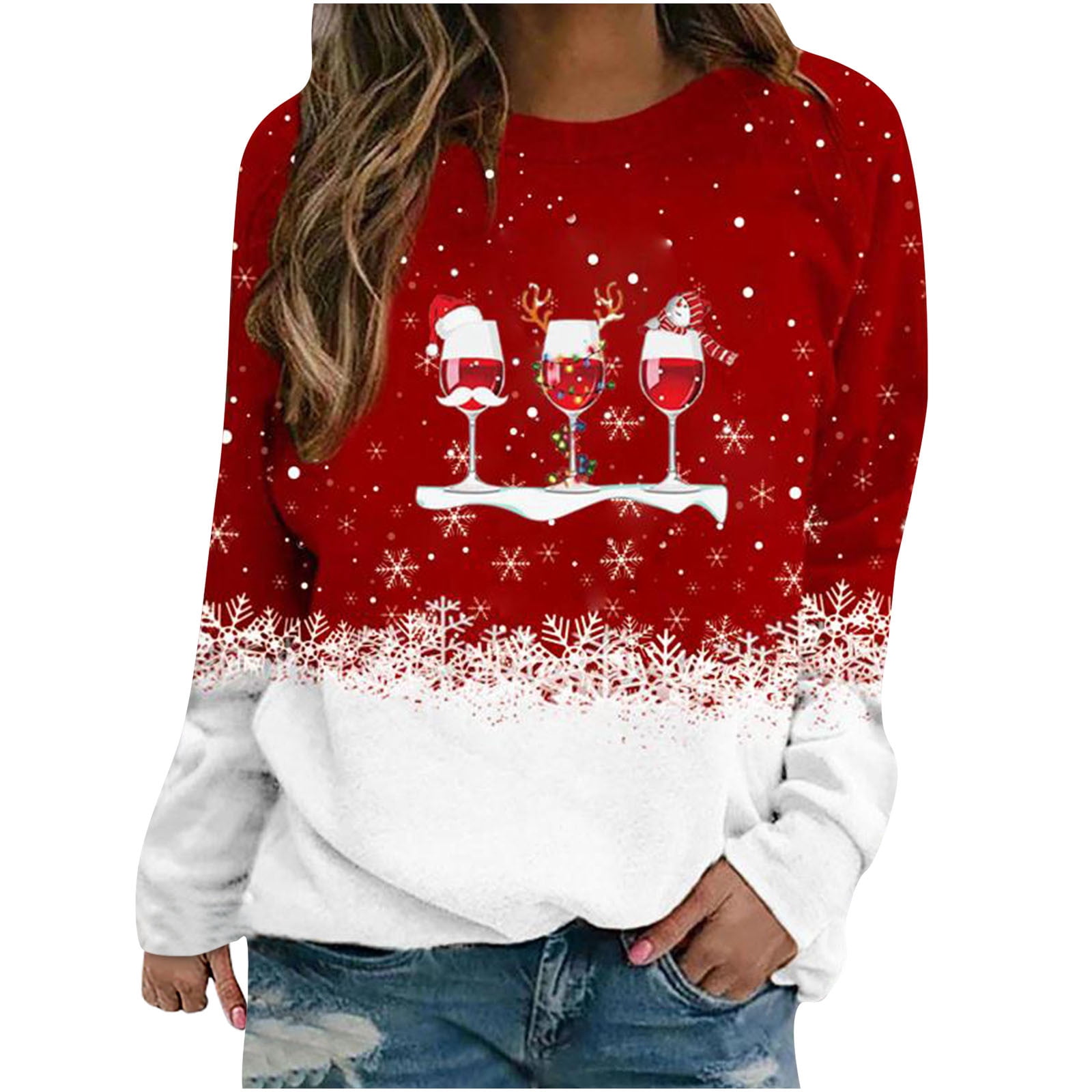 Christmas Sweatshirt Women Crew Neck 