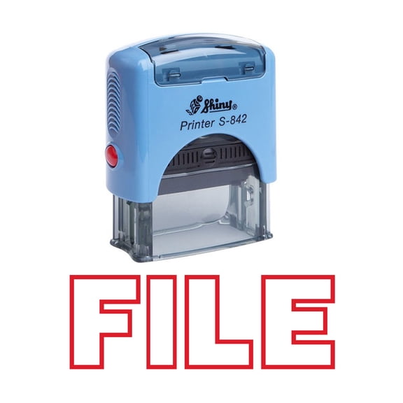 FILE Self Inking Rubber Stamp Office Stationary Custom Shiny Stamp