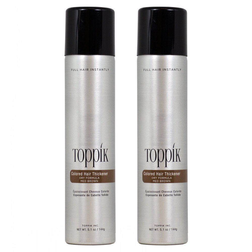 Toppik hair building fibers 55g / giant. color dark brown Toppik Colored Hair Thickener Dry Formula 5.1 oz Medium Brown (Pack of
