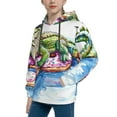 thumbnail image 2 of Kdxio Alligator Donut Pool Float Pattern Boys Athletic Unisex Boys Girls Hoodie with Pocket Sweatshirts-X-Large, 2 of 6