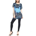 thumbnail image 4 of Fashionazzle Women's Casual Summer Short Sleeve Print Tunic Loose fit Top-3, 4 of 26