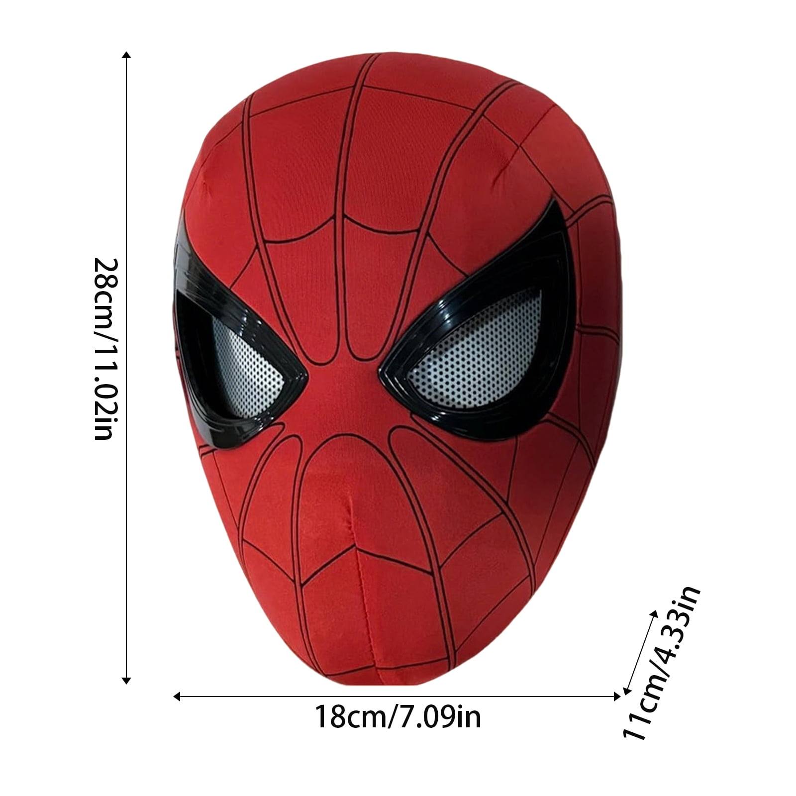 Spider Superhero Mask Blinking Eyes Remote Chin Control Full Head Helmet Gift Box Halloween Costume Photo Video Outfit Props Accent