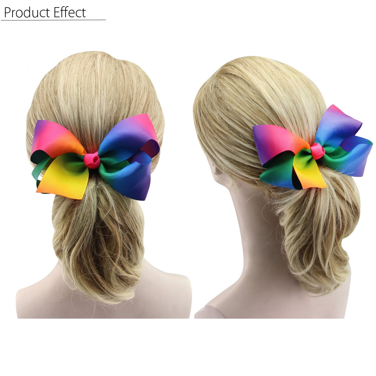 6 inch Large Hair Bow rainbow Dance Moms girls hair clips accessories 