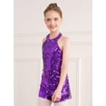 thumbnail image 2 of Aislor Combinaison Sans Manches à Paillettes pour Filles, Violet 8, 2 of 7