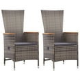 thumbnail image 1 of vidaXL Patio Chairs 2 Pcs Patio Rattan Dining Chair with Cushions Poly Rattan, 1 of 5