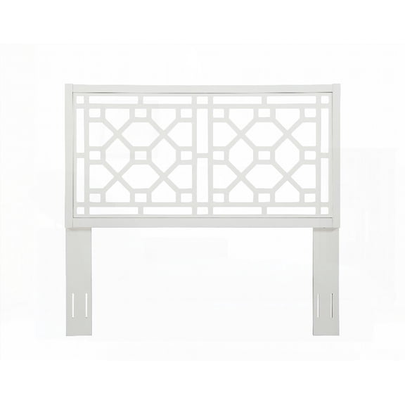 Tabor Chippendale White Headboard - Fits Queen/Full Mattresses & Universal Metal Frames