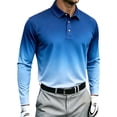 thumbnail image 3 of Bovxnpu Mens Long Sleeve Shirts Button Tee Dress Golf Shirt Gradient Button Down Shirt Casual Collared Tops, 3 of 6