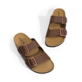 thumbnail image 3 of DREAM PAIRS Womens Slide Sandals Cork Footbed Open Toe Adjustable Flat Sandals Comfort Slip On Slippers for Summer, 3 of 6