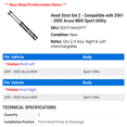 thumbnail image 2 of Hood Strut Set 2 - Compatible with 2001 - 2005 Acura MDX Sport Utility 2002 2003 2004, 2 of 2