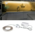 thumbnail image 2 of 1-5m PIR Motion Sensor LED Strip Lights IP65 Waterproof DC 12V Diode Tape Auto On/Off Stairs Wardrobe Closet Kitchen Light US Plug set Warm White, 2 of 6