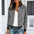 thumbnail image 4 of ShomPort Women's Casual Jackets Long Sleeve Zip up Lightweight Windbreaker Coat Trendy Outerwear with Pockets, 4 of 7