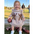 thumbnail image 5 of RUINIXCW Kids Toddler Baby Girl Football Dress Outfit Infant Baby Girl Fall Gingham Plaid Dress Clothes Rugby Embroidery Long Sleeve A-line Dress, 5 of 9