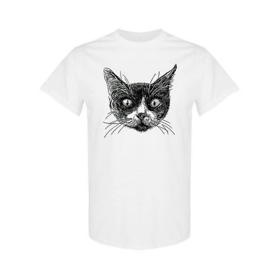 Cat Face Sketch T-Shirt Women -SPIdeals Designs, Female Small