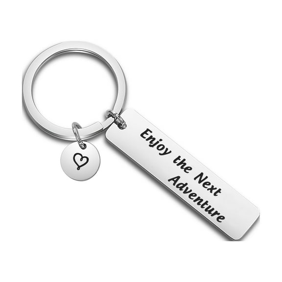 Retirement Gift Graduation Keychain Enjoy the Next Adventure Keychain Employee Promotion Gift Moving On Gift Coworker Leaving Jewelry