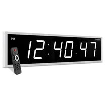 Ivation Large Digital Clock, 60" Led Wall Clock with Stopwatch, Alarms, Timer, Temp & Remote - White