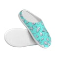 thumbnail image 3 of Daiia Seashell And Starfish Print Women’s Fuzzy Slippers Memory Foam Lightweight House Shoes Cozy Loafer Flannel House Shoes-35/36, 3 of 7