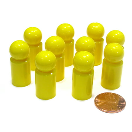 Koplow Games Set of 10 Ball Pawns 30mm Peg Pieces for Board Game Play - Yellow