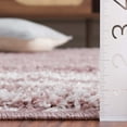 thumbnail image 3 of SAFAVIEH Border & Stripe Hyram Bordered Shag Area Rug, Pink/Ivory, 9' x 12', 3 of 5