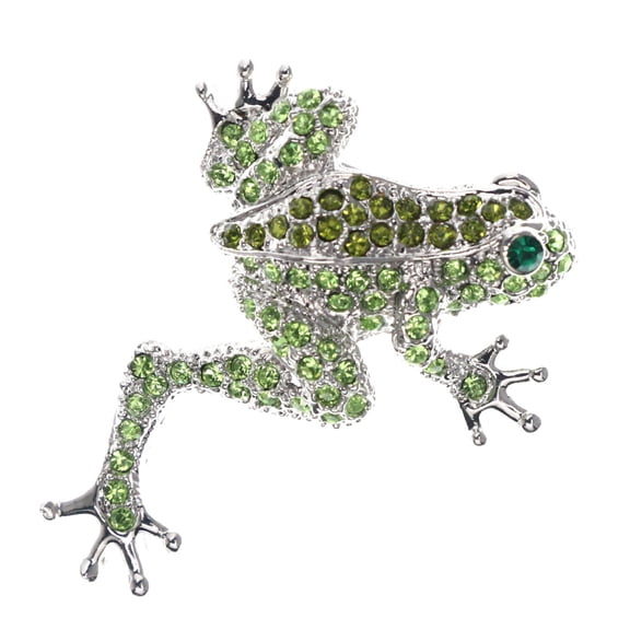 Mi Amore Frog Brooch-Pin Green/Silver-Tone