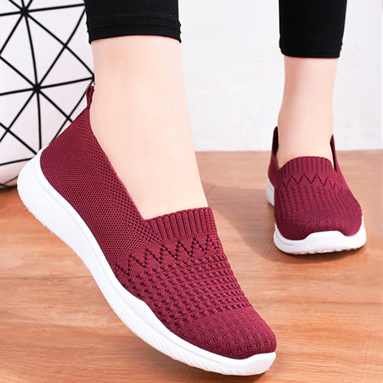 Black and Friday Deals 2023 asdoklhq Clearance Women Shoes Under  $10,Breathable Comfortable Casual Slip On Sneakers 