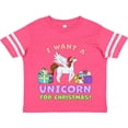 thumbnail image 3 of Inktastic I Want a Unicorn for Christmas with Presents Boys or Girls Toddler T-Shirt, 3 of 5