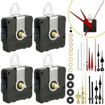 4Pcs High Torque Non-Ticking Clock Movement Mechanism with 6 Pack Clock Hands, DIY Quartz Clock Motor Kit, Battery Operated Repair Parts Replacement 0.7''