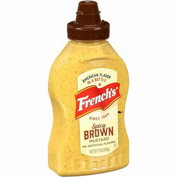 French's No Artificial Flavors Spicy Brown Mustard 12 oz Bottle (Pack of 2)