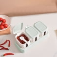 thumbnail image 6 of Nkmbld Sugar & Condiment Jars Organizer Press Type Seasoning Box Easy 3 Compartments Spice Dispensers for Salt Sugar Cardamon Cruet Cinnamon, Green, 6 of 8