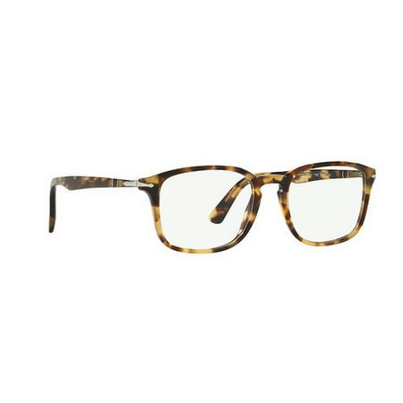 Persol Men's PO3161V 1056 52 Square Plastic Brown Clear Eyeglasses
