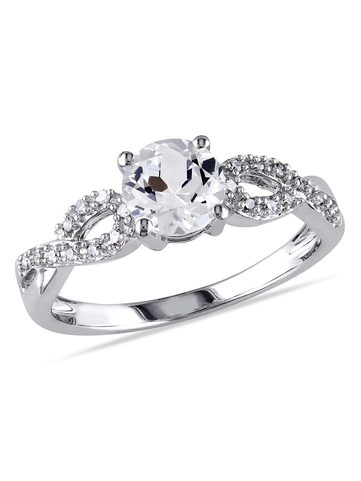 White Sapphire Wedding Ring Women's  Zircon 10KT Black Gold Filled Size 5-10