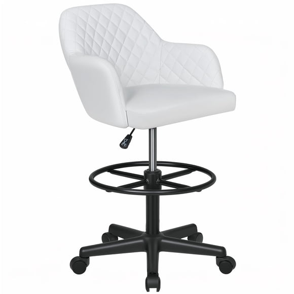 Silla de Dibujo VECELO de Cuero PU con Respaldo Bajo y Altura Ajustable