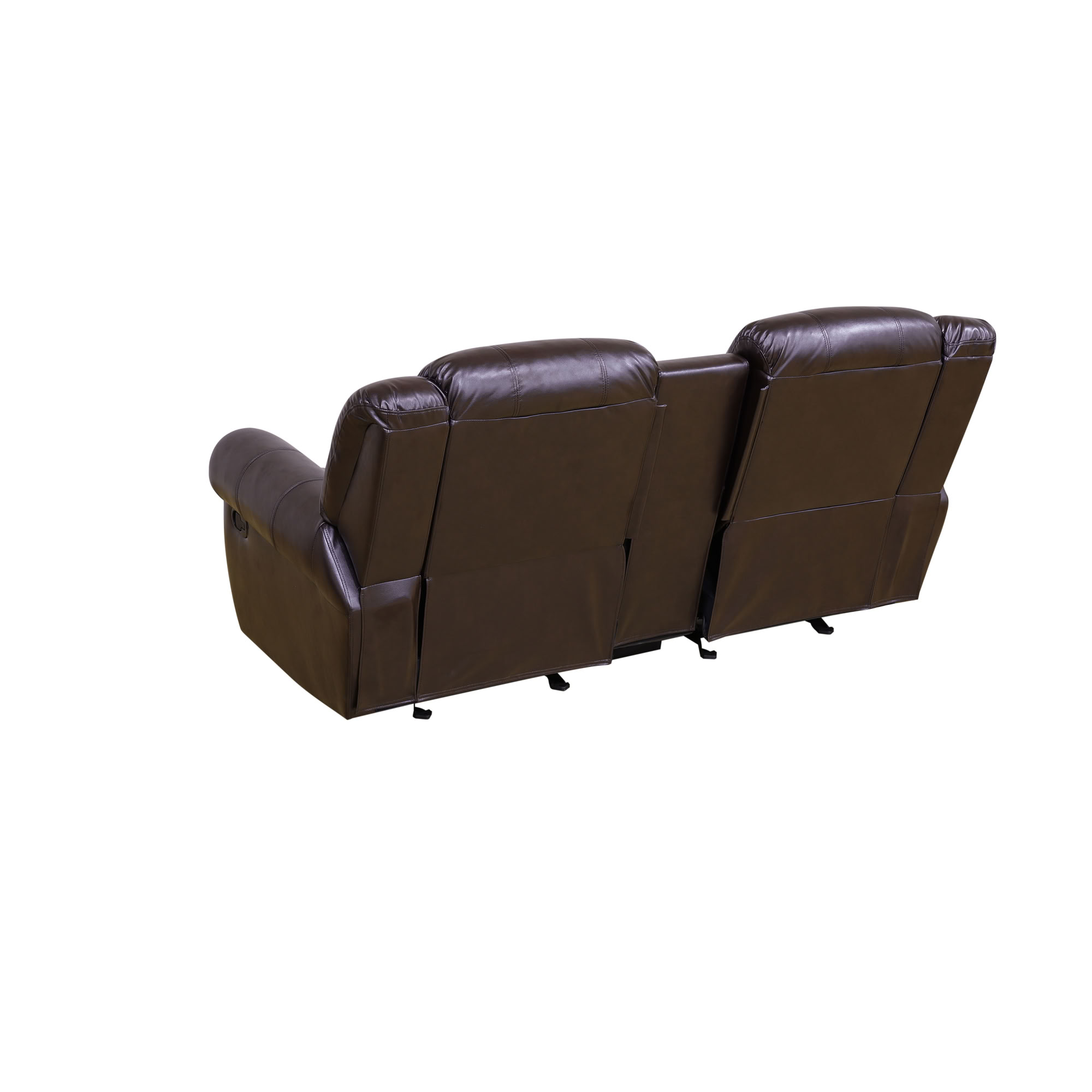MAYEERTY 2-Seater Recliner Loveseat, Breathable Leather Sofa with Storage for Apartment Living