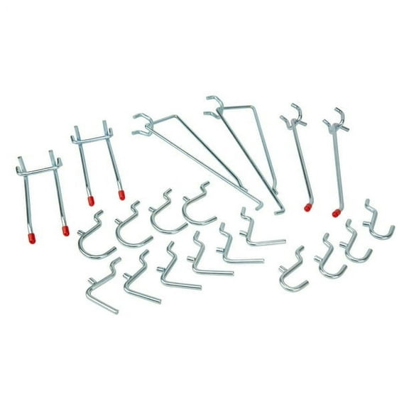Hyper Tough Peg Hook Value Pack Assortment, Zinc Plated Steel, 20 Pack